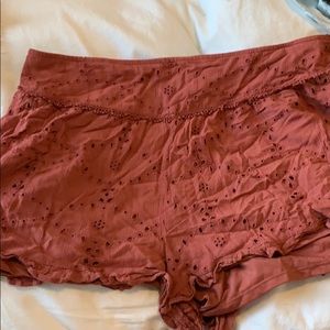 Burnt orange American eagle cloth festival shorts